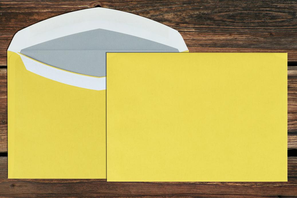 Kuvertierhüllen B6 125x176 mm Nassklebend Gelb 75 g/qm